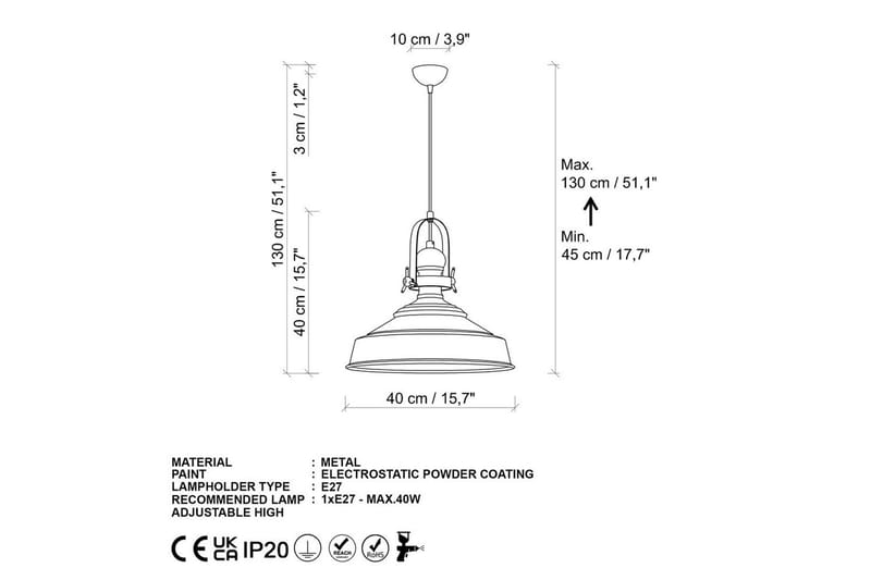 Taklampe Håndverk Svart - Svart - Belysning - Innendørsbelysning & Lamper - Taklampe - Pendellamper & Hengelamper