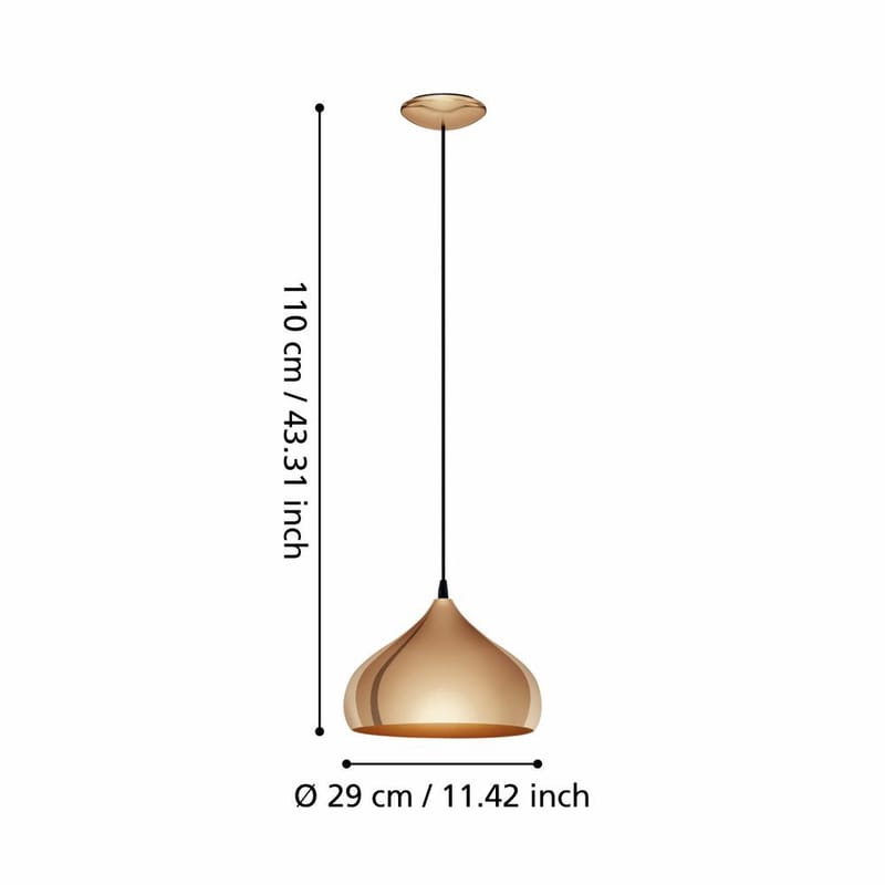 Taklampe Hapton - 29 cm - Belysning - Innendørsbelysning & Lamper - Taklampe - Pendellamper & Hengelamper