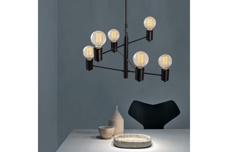 Taklampe Hexaia Opp Svart - Svart - Belysning - Innendørsbelysning & Lamper - Taklampe - Pendellamper & Hengelamper