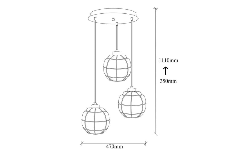 Taklampe Jaran Kobber Tre Stikkontakt - Tre Stikkontakt - Belysning - Innendørsbelysning & Lamper - Taklampe - Pendellamper & Hengelamper