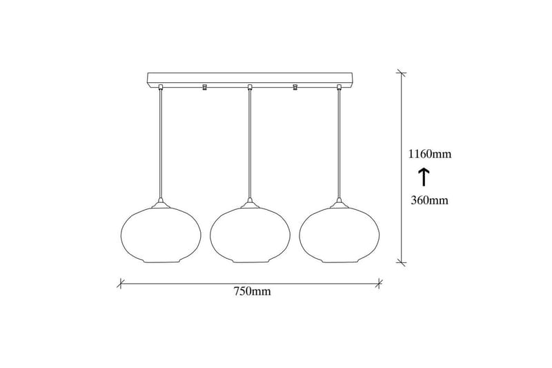 Taklampe Jeba Tre Svart / Honning - Svart - Belysning - Innendørsbelysning & Lamper - Taklampe - Pendellamper & Hengelamper