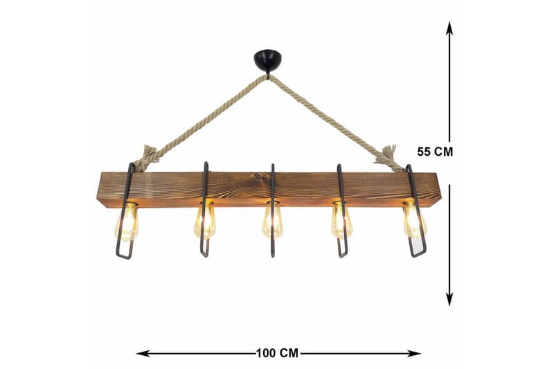 Taklampe Kalldrun Valnøtt / Svart / Beige - Valnøtt / Svart / Beige - Belysning - Innendørsbelysning & Lamper - Taklampe - Pendellamper & Hengelamper