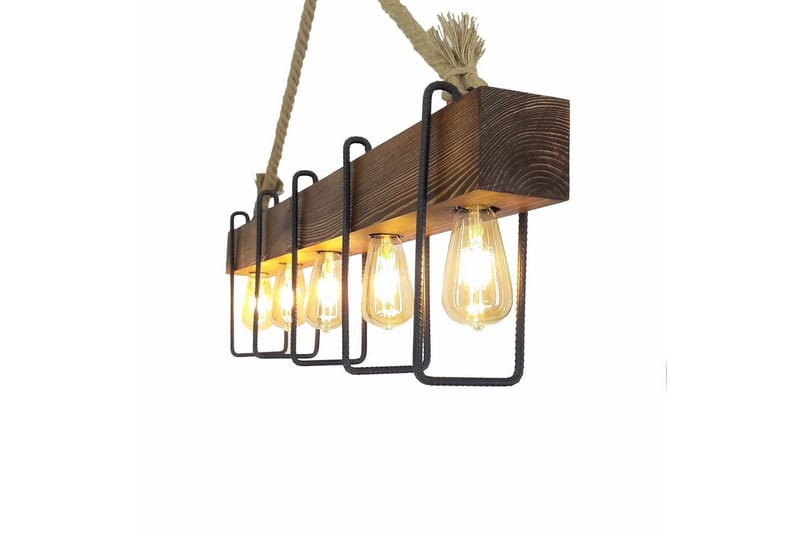 Taklampe Kalldrun Valnøtt / Svart / Beige - Valnøtt / Svart / Beige - Belysning - Innendørsbelysning & Lamper - Taklampe - Pendellamper & Hengelamper