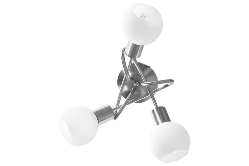 Taklampe keramikkskjermer for 3 E14 lyspærer hvit kule - Plafondlampe - Stuelampe - Soveromslampe