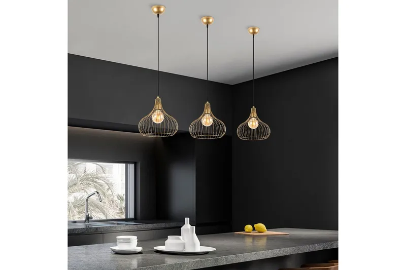 Taklampe Kiron Skinnende Gull - Skinnende Gull - Belysning - Innendørsbelysning & Lamper - Taklampe - Pendellamper & Hengelamper