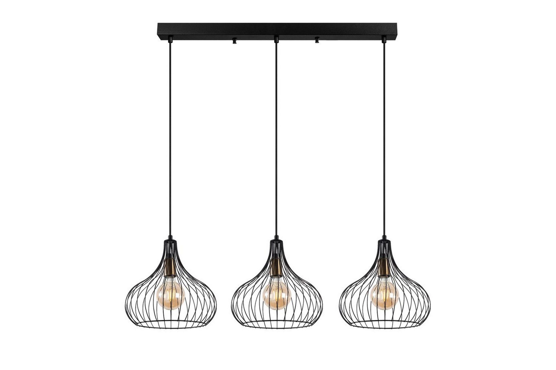 Taklampe Kiron Svart / Gammeldags Tre - Svart