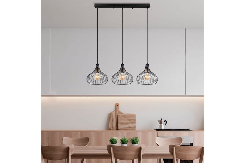 Taklampe Kiron Svart / Gammeldags Tre - Svart - Belysning - Innendørsbelysning & Lamper - Taklampe - Pendellamper & Hengelamper