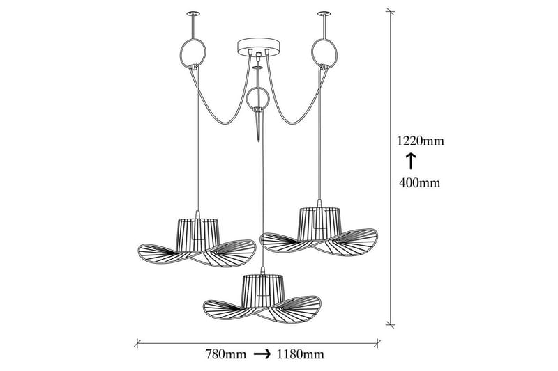 Taklampe Majrula Svart Tre Stikkontakt - Tre Stikkontakt - Belysning - Innendørsbelysning & Lamper - Taklampe - Pendellamper & Hengelamper