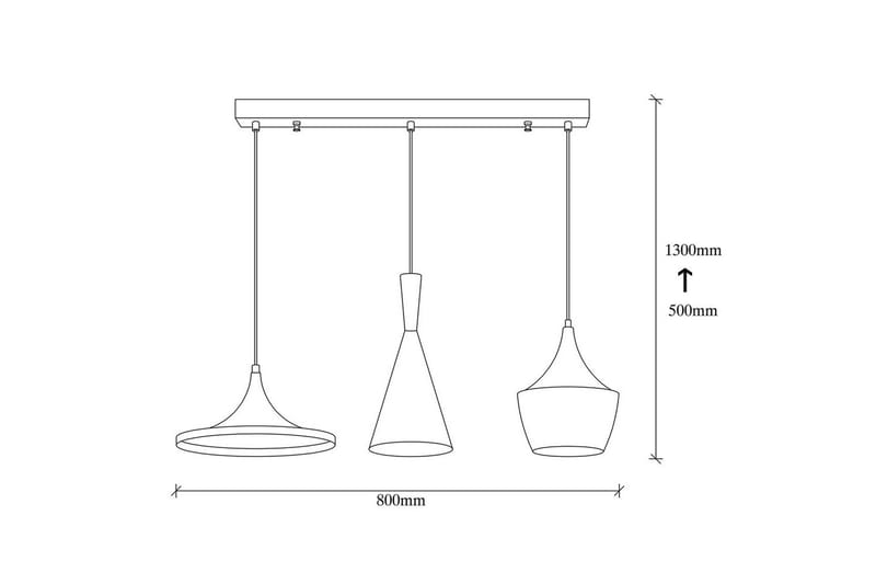 Taklampe Mangol Sett Svart / Gull - Gull/Svart - Belysning - Innendørsbelysning & Lamper - Taklampe - Pendellamper & Hengelamper