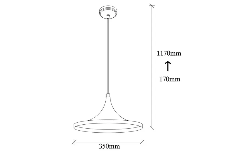 Taklampe Mangol Svart / Rød Diameter: 35 cm - Mørkerød/Svart - Belysning - Innendørsbelysning & Lamper - Taklampe - Pendellamper & Hengelamper