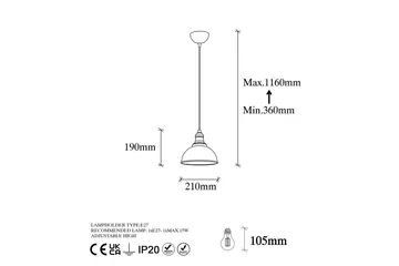 Taklampe Masatsune Svart / Antikk - Svart / Antikk - Belysning - Innendørsbelysning & Lamper - Taklampe - Pendellamper & Hengelamper