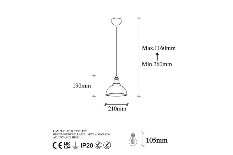 Taklampe Masatsune Svart / Antikk - Svart / Antikk - Belysning - Innendørsbelysning & Lamper - Taklampe - Pendellamper & Hengelamper