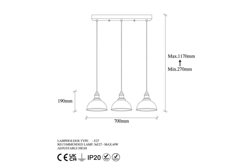 Taklampe Masatsune Tre Svart / Antikk - Svart / Antikk - Belysning - Innendørsbelysning & Lamper - Taklampe - Pendellamper & Hengelamper