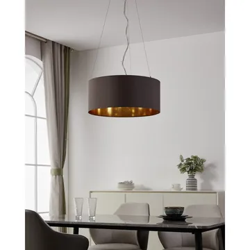 Taklampe Maserlo med 3 lamper - Matt nikkel/cappuccino - Belysning - Innendørsbelysning & Lamper - Taklampe - Pendellamper & Hengelamper