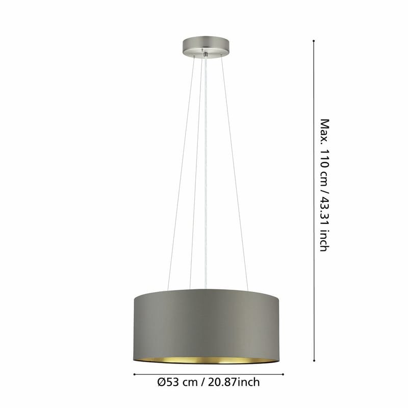 Taklampe Maserlo med 3 lamper - Matt nikkel/cappuccino - Belysning - Innendørsbelysning & Lamper - Taklampe - Pendellamper & Hengelamper