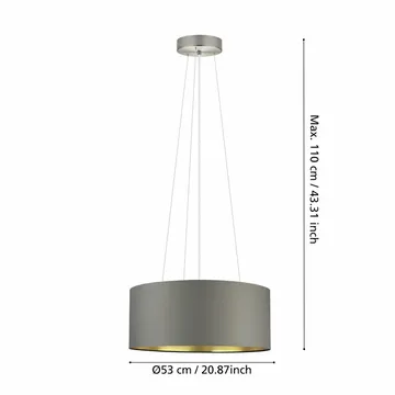 Taklampe Maserlo med 3 lamper - Matt nikkel/cappuccino - Belysning - Innendørsbelysning & Lamper - Taklampe - Pendellamper & Hengelamper