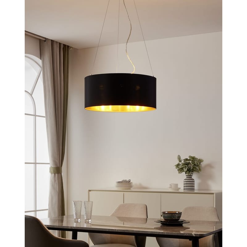 Taklampe Maserlo med 3 lamper - Matt nikkel/svart - Belysning - Innendørsbelysning & Lamper - Taklampe - Pendellamper & Hengelamper