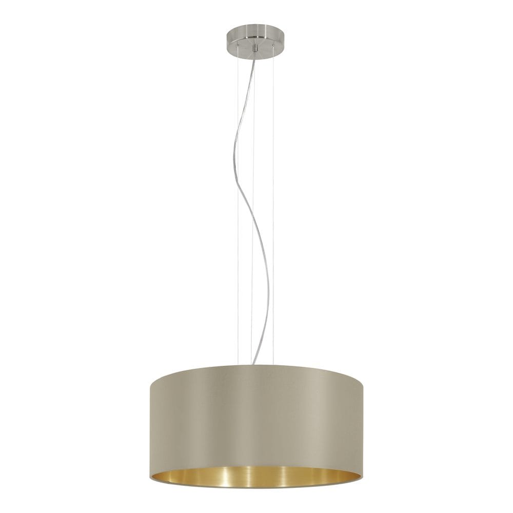 Taklampe Maserlo med 3 lamper - Matt nikkel/taupe