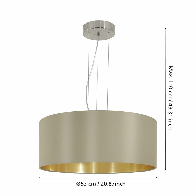 Taklampe Maserlo med 3 lamper - Matt nikkel/taupe - Belysning - Innendørsbelysning & Lamper - Taklampe - Pendellamper & Hengelamper