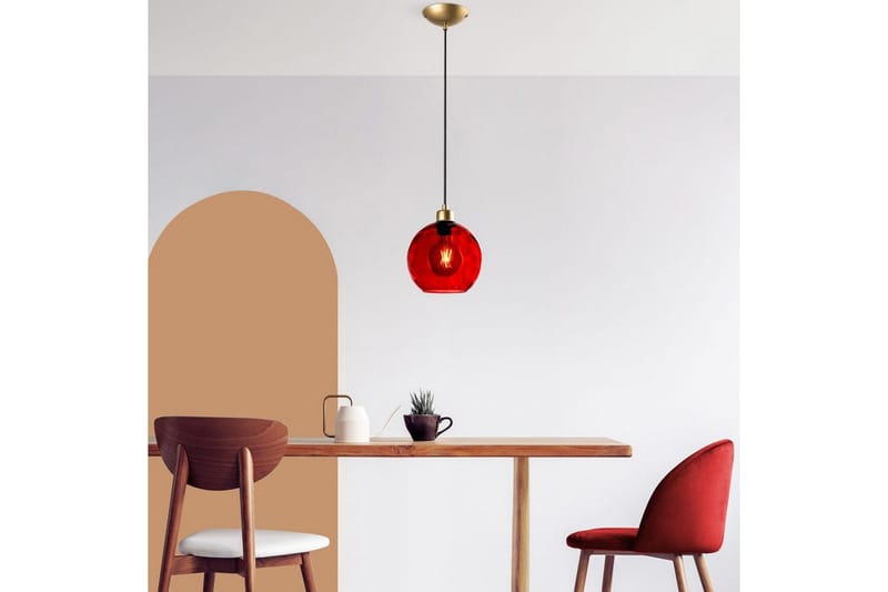 Taklampe Mayur Rød / Gull - Rød / Gull - Belysning - Innendørsbelysning & Lamper - Taklampe - Pendellamper & Hengelamper