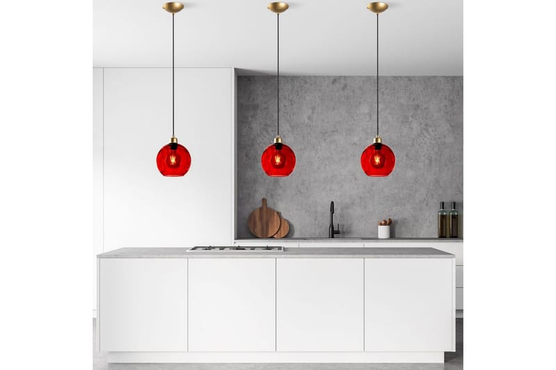 Taklampe Mayur Rød / Gull - Rød / Gull - Belysning - Innendørsbelysning & Lamper - Taklampe - Pendellamper & Hengelamper