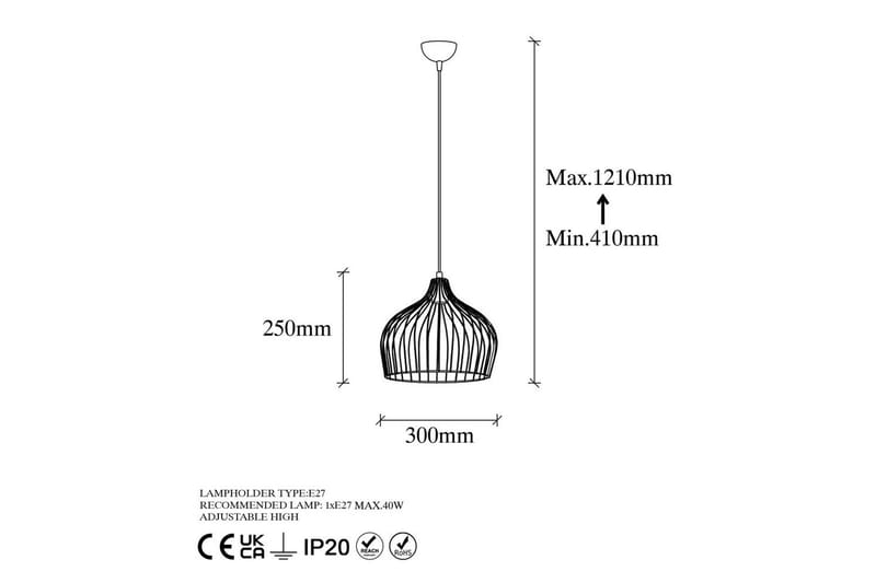Taklampe Meron Blank En Gull - Gull - Belysning - Innendørsbelysning & Lamper - Taklampe - Pendellamper & Hengelamper