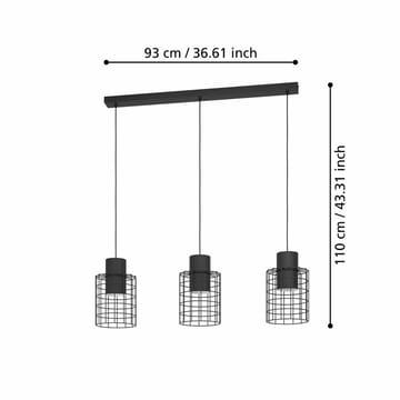 Taklampe Milligan med 3 lamper - 20 cm - Belysning - Innendørsbelysning & Lamper - Taklampe - Pendellamper & Hengelamper