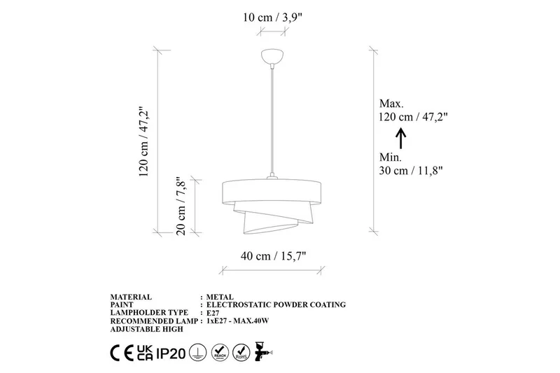 Taklampe Miwako Svart - Svart - Belysning - Innendørsbelysning & Lamper - Taklampe - Pendellamper & Hengelamper