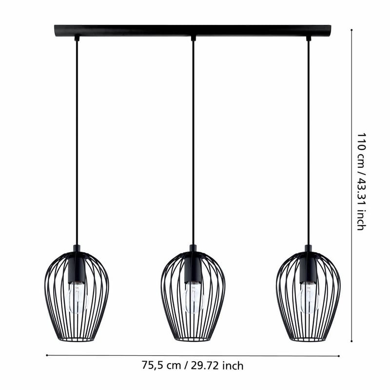 Taklampe Newtown med 3 Lamper - 16 cm - Belysning - Innendørsbelysning & Lamper - Taklampe - Pendellamper & Hengelamper