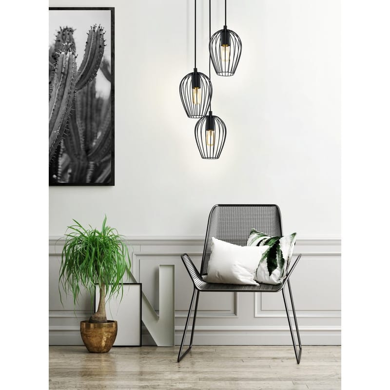 Taklampe Newtown rund med 3 lamper - 38 cm - Belysning - Innendørsbelysning & Lamper - Taklampe - Pendellamper & Hengelamper