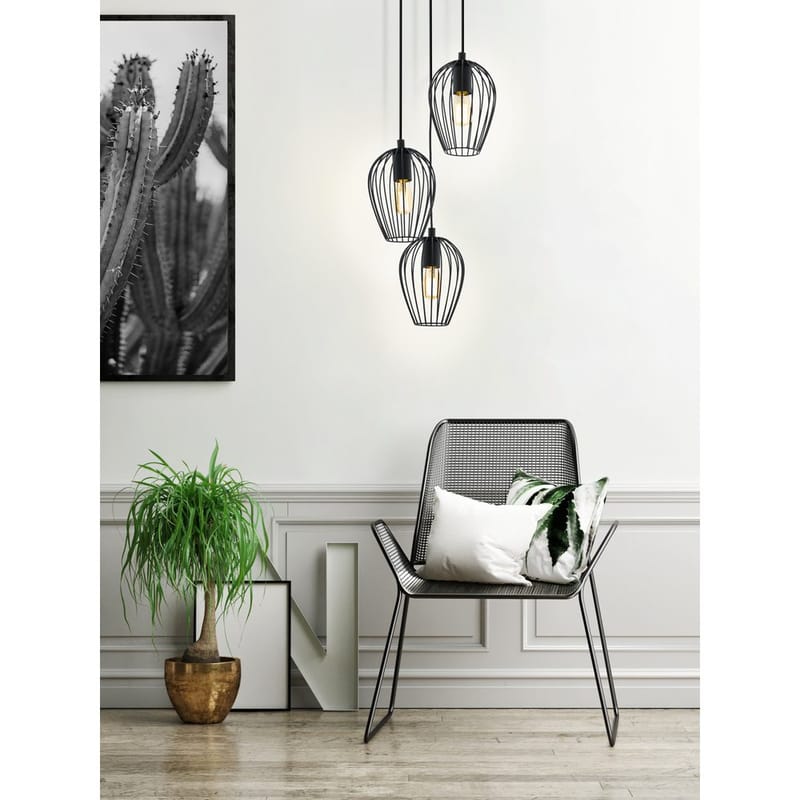 Taklampe Newtown rund med 3 lamper - 38 cm - Belysning - Innendørsbelysning & Lamper - Taklampe - Pendellamper & Hengelamper
