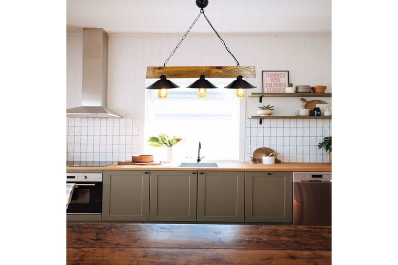 Taklampe Noveth Valnøtt / Svart - Svart/Mørkebrun - Belysning - Innendørsbelysning & Lamper - Taklampe - Pendellamper & Hengelamper