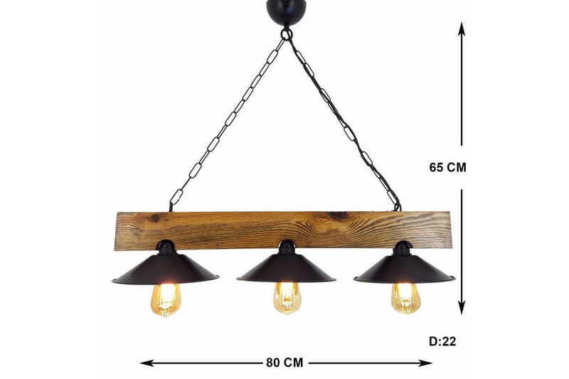Taklampe Noveth Valnøtt / Svart - Svart/Mørkebrun - Belysning - Innendørsbelysning & Lamper - Taklampe - Pendellamper & Hengelamper