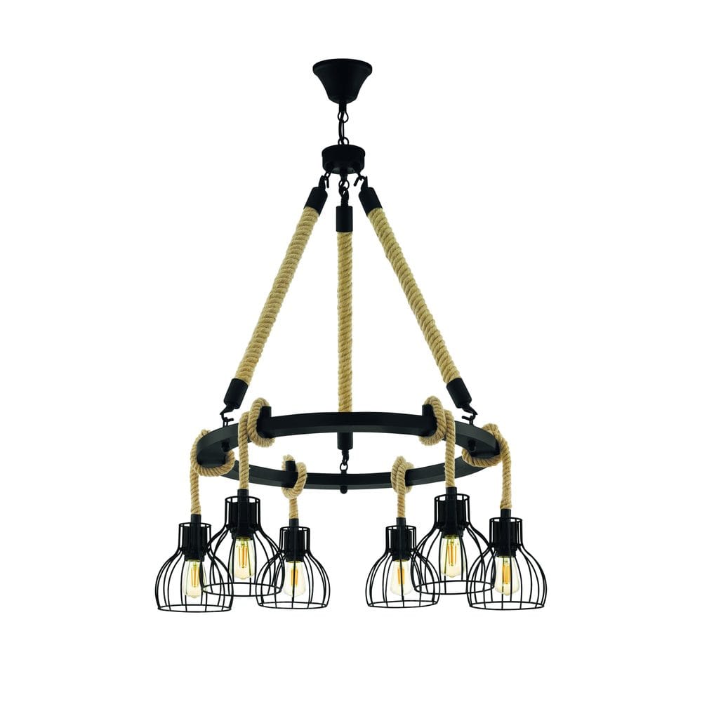 Taklampe Rampside Rund med 6 Lamper - 76 cm
