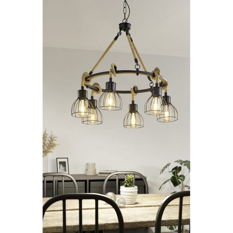 Taklampe Rampside Rund med 6 Lamper - 76 cm - Belysning - Innendørsbelysning & Lamper - Taklampe - Pendellamper & Hengelamper