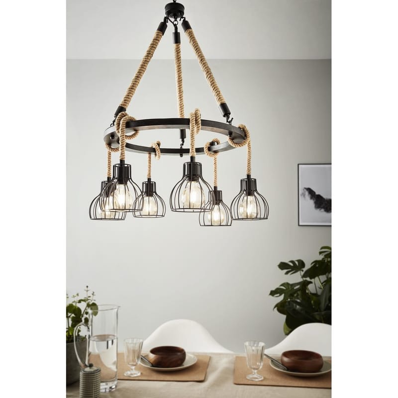 Taklampe Rampside Rund med 6 Lamper - 76 cm - Belysning - Innendørsbelysning & Lamper - Taklampe - Pendellamper & Hengelamper