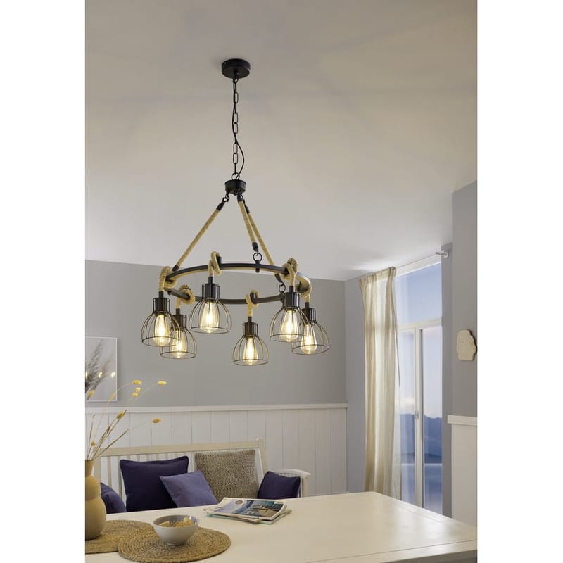 Taklampe Rampside Rund med 6 Lamper - 76 cm - Belysning - Innendørsbelysning & Lamper - Taklampe - Pendellamper & Hengelamper