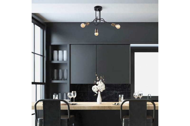 Taklampe Ranju Svart / Antikk Tre Stikkontakt - Tre Stikkontakt - Belysning - Innendørsbelysning & Lamper - Taklampe - Pendellamper & Hengelamper