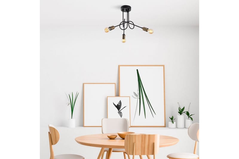 Taklampe Ranju Svart / Antikk Tre Stikkontakt - Tre Stikkontakt - Belysning - Innendørsbelysning & Lamper - Taklampe - Pendellamper & Hengelamper