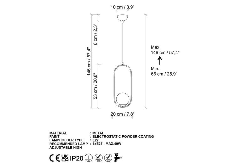 Taklampe Ranpalt Gull - Gull - Belysning - Innendørsbelysning & Lamper - Taklampe - Pendellamper & Hengelamper