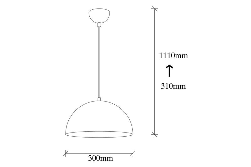 Taklampe Rantesh Hvit - 30 x 30 cm - Belysning - Innendørsbelysning & Lamper - Taklampe - Pendellamper & Hengelamper