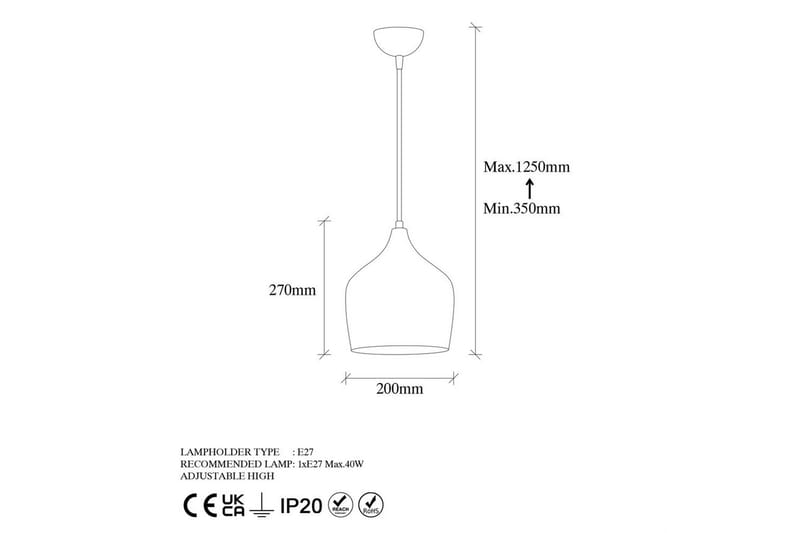 Taklampe Relma Flerfarget - Multifarget - Belysning - Innendørsbelysning & Lamper - Taklampe - Pendellamper & Hengelamper