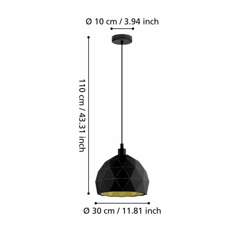 Taklampe Roccaforte - 300 mm - Belysning - Innendørsbelysning & Lamper - Taklampe - Pendellamper & Hengelamper