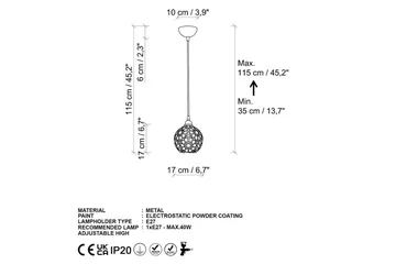 Taklampe Silen Gull - Diameter: 17 cm - Belysning - Innendørsbelysning & Lamper - Taklampe - Pendellamper & Hengelamper