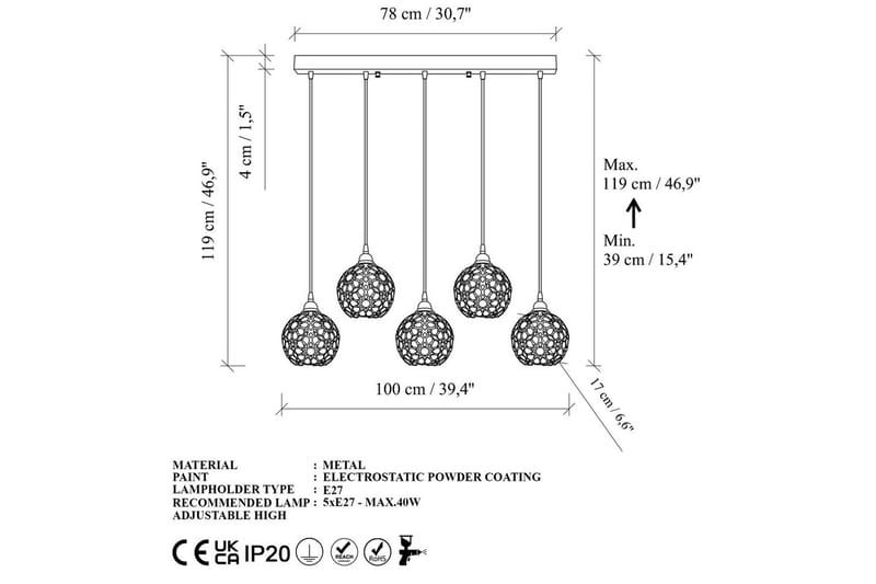Taklampe Silen Trippel Gull - Gull - Belysning - Innendørsbelysning & Lamper - Taklampe - Pendellamper & Hengelamper