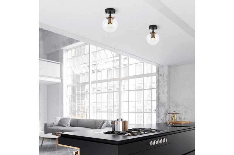 Taklampe Sone Svart / Antikk / Gjennomsiktig - Svart / Antikk / Gjennomsiktig - Belysning - Innendørsbelysning & Lamper - Taklampe - Pendellamper & Hengelamper