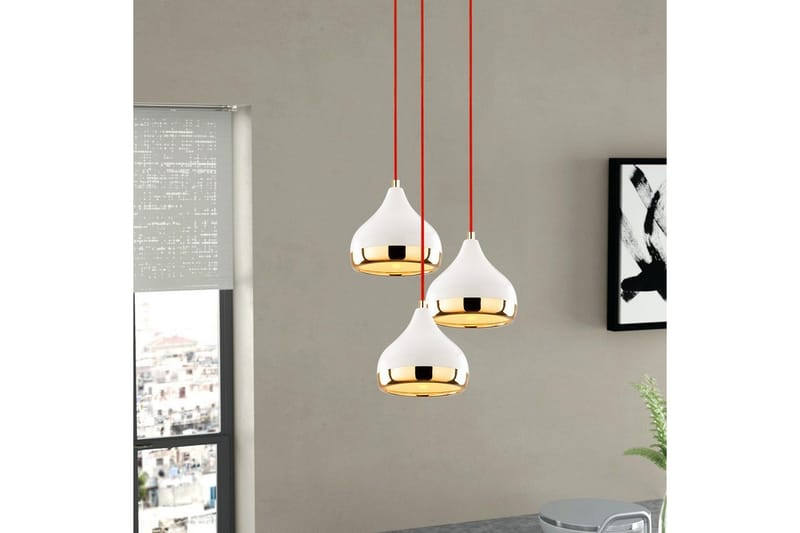 Taklampe Sood Hvit / Rød / Gull - Hvit / Rød / Gull - Belysning - Innendørsbelysning & Lamper - Taklampe - Pendellamper & Hengelamper