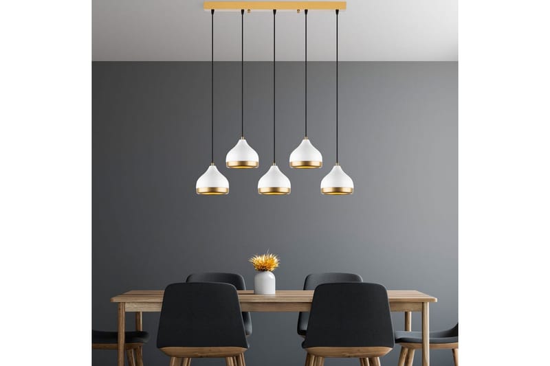 Taklampe Soodni Fem Horisontal Hvit - Hvit - Belysning - Innendørsbelysning & Lamper - Taklampe - Pendellamper & Hengelamper