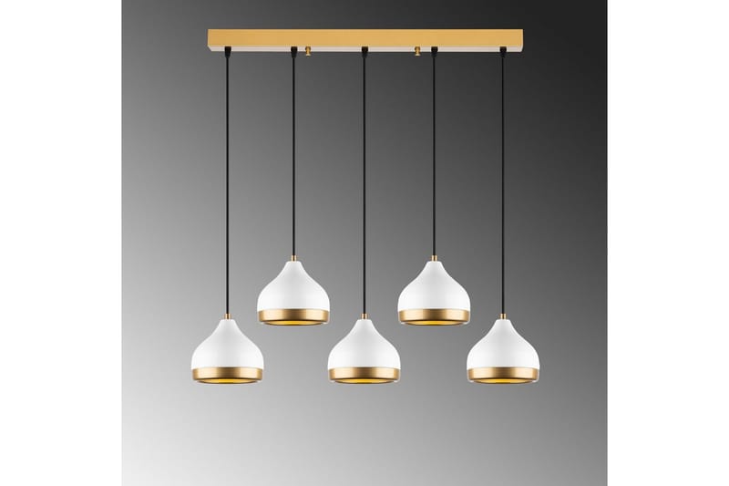 Taklampe Soodni Fem Horisontal Hvit - Hvit - Belysning - Innendørsbelysning & Lamper - Taklampe - Pendellamper & Hengelamper