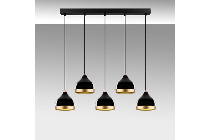 Taklampe Soodni Fem Horisontal Svart - Svart - Belysning - Innendørsbelysning & Lamper - Taklampe - Pendellamper & Hengelamper